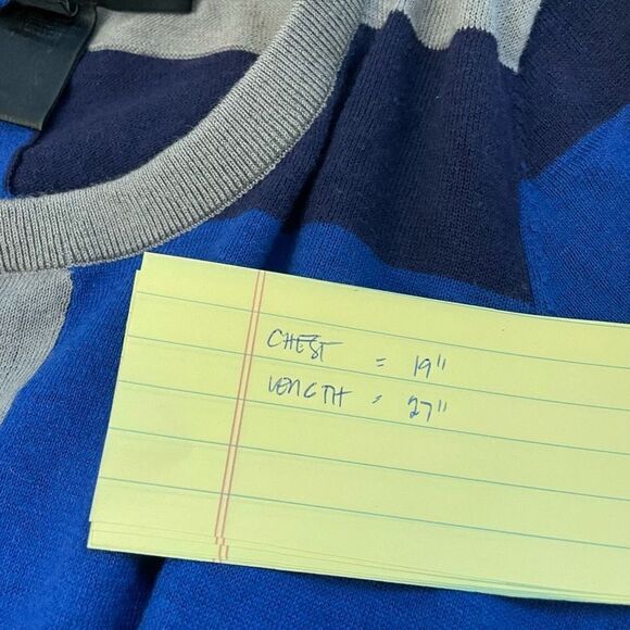 MARC by MARC Jacobs Blue Striped Soft Cashmere Knit pullover Sweater size XS - Picture 8 of 8